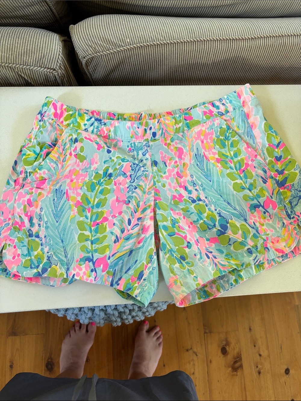 Lilly Pulitzer hot Pink & Aqua Floral Shorts